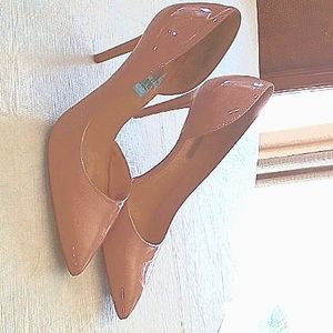 INC. Kenjay  D'Orjay Nude Shiny Patent Stiletto Heel  Sz 8. Pre Owned
